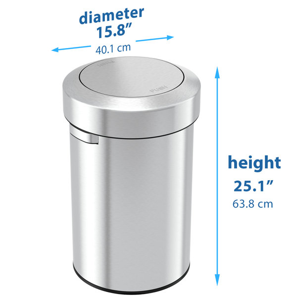 itouchless Stainless Steel 17 Gallon Swing Top Trash Can Reviews